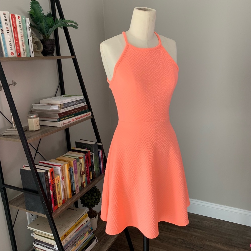 Mossimo Coral Textured Skater Dress